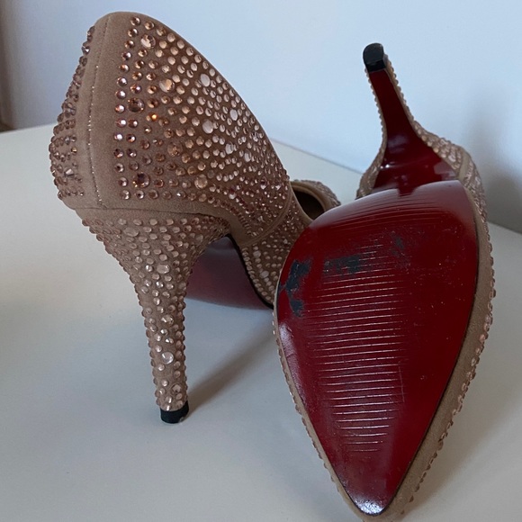 Rose Gold Rhinestone Heels - Picture 2 of 2